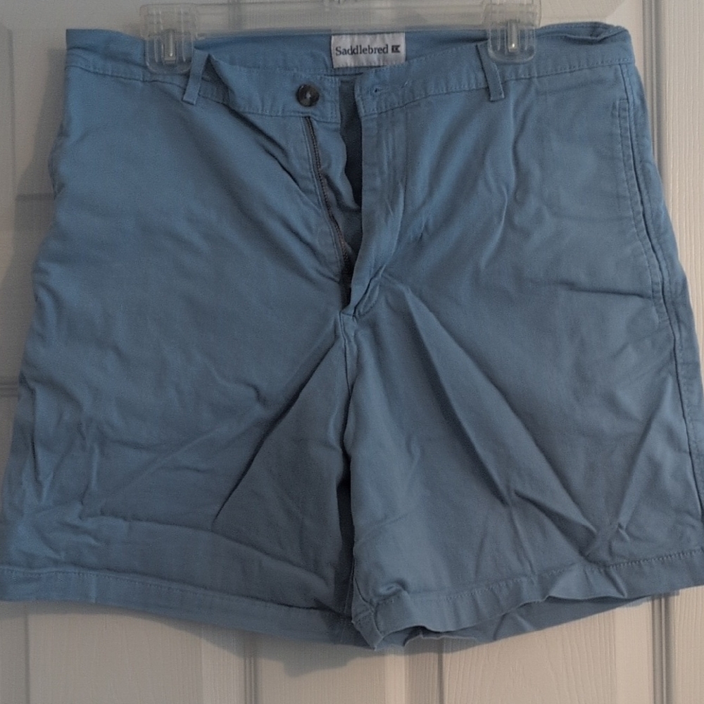Saddlebred Men's Light Blue Flat Front Shorts